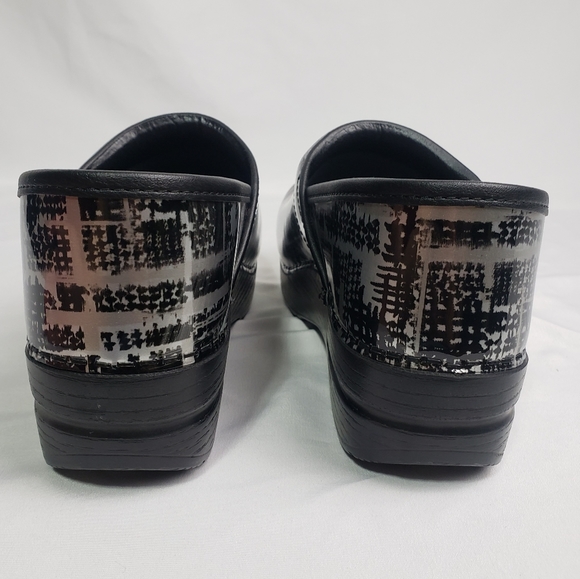 Dansko Patent Leather Professional Block Print Clogs - Picture 9 of 12